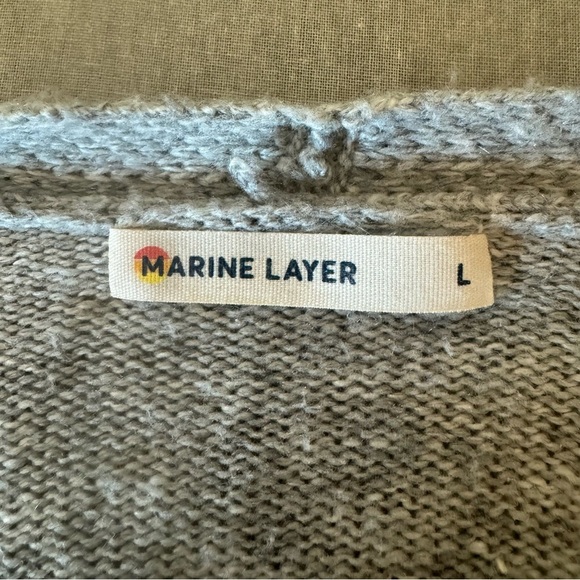 MARINE LAYER Open Front Cashmere Blend Gray Long Cardigan Size Large - Picture 2 of 14